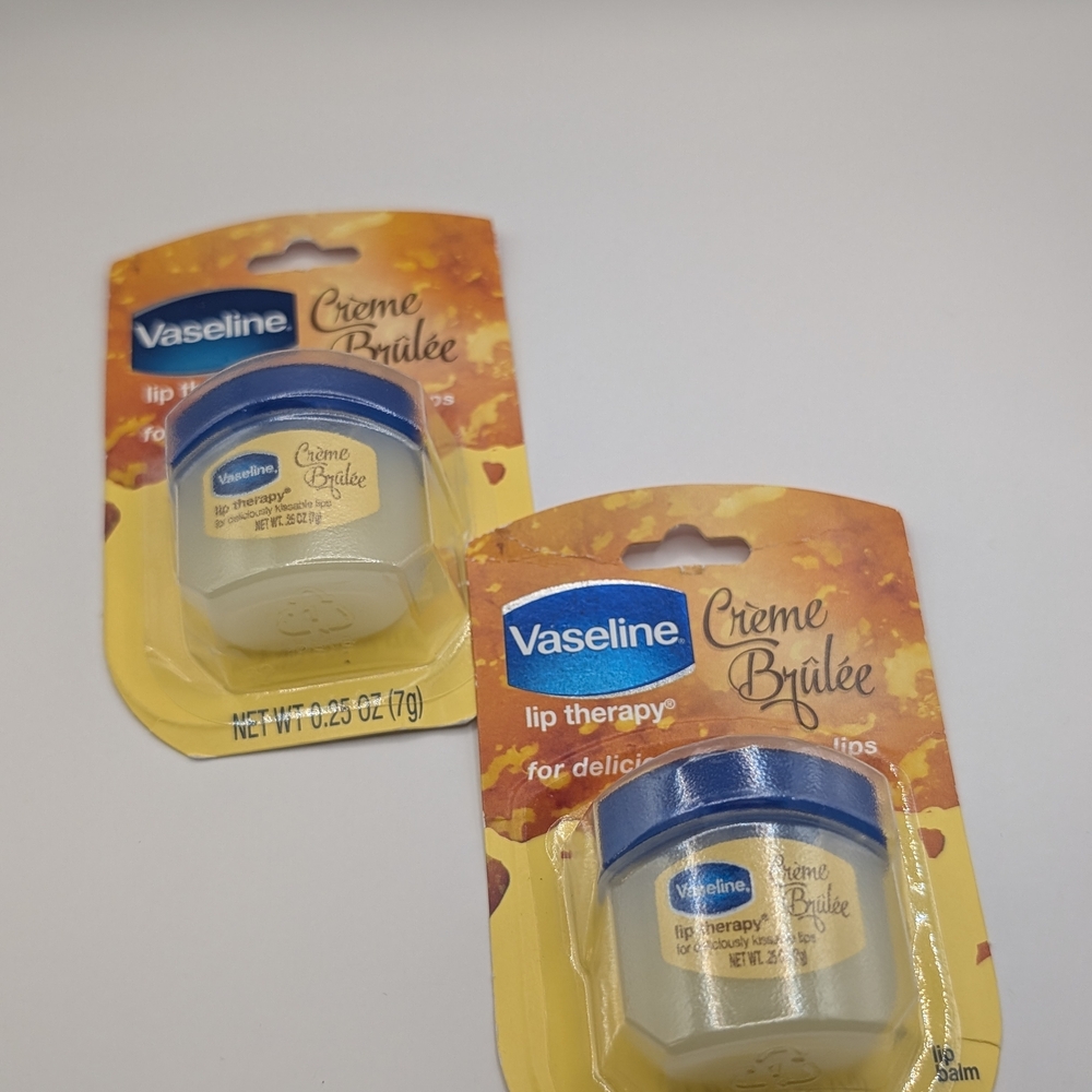 New! Vaseline Crème Brûlée Lip Therapy Balm Set Of 2